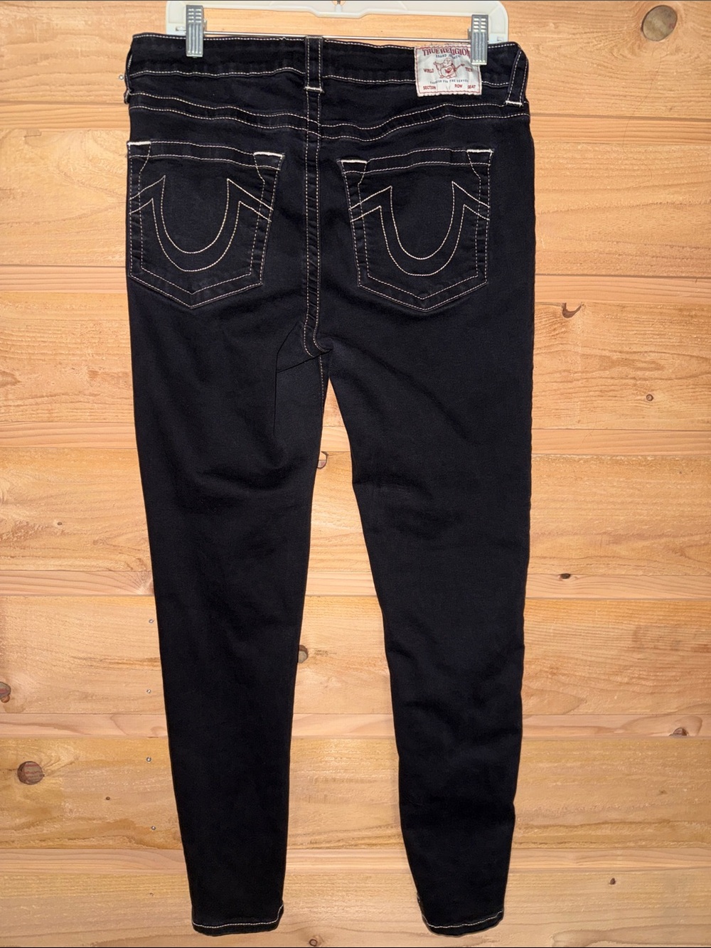 True Religion Women’s Black Jennie Curvy Mid Rise Super Skinny Jeans 33